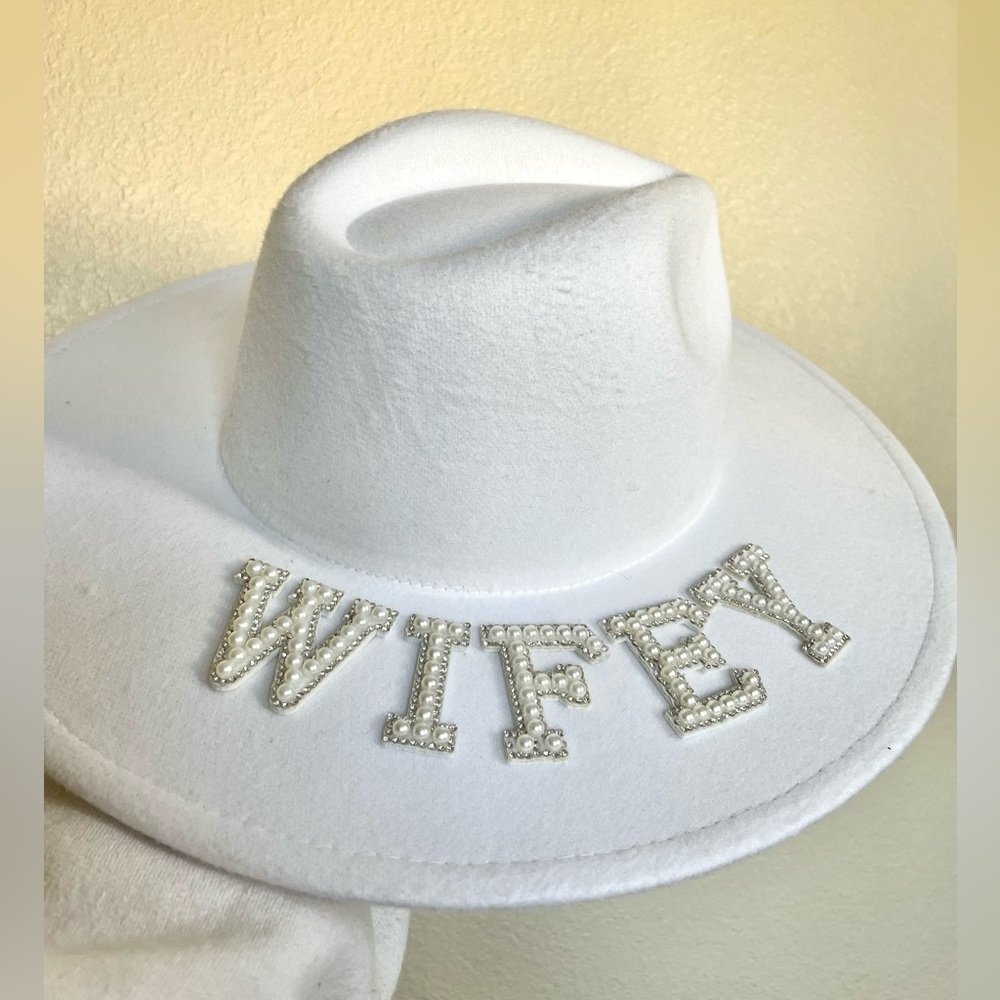 WIFEY wife brim felt hat— Perfect for a bride!